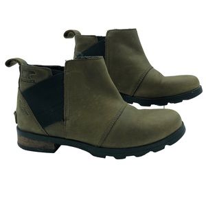 Sorel Women's Emelie NL2671-245 Leather Ankle Chelsea Boot Size 6.5 Hiking Camp
